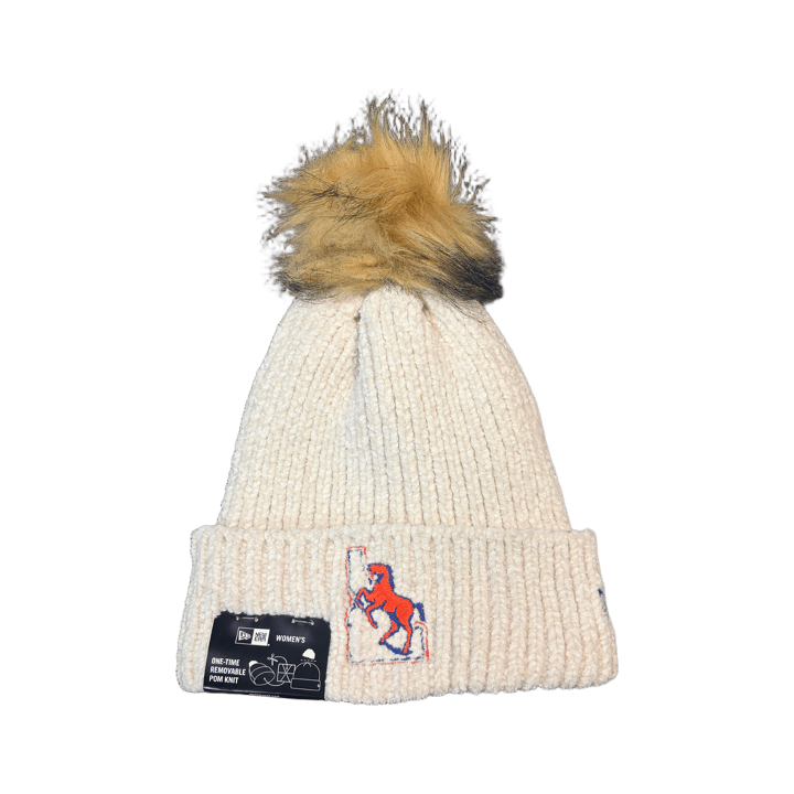 Boise State Broncos New Era Vault Pom Beanie (Cream)