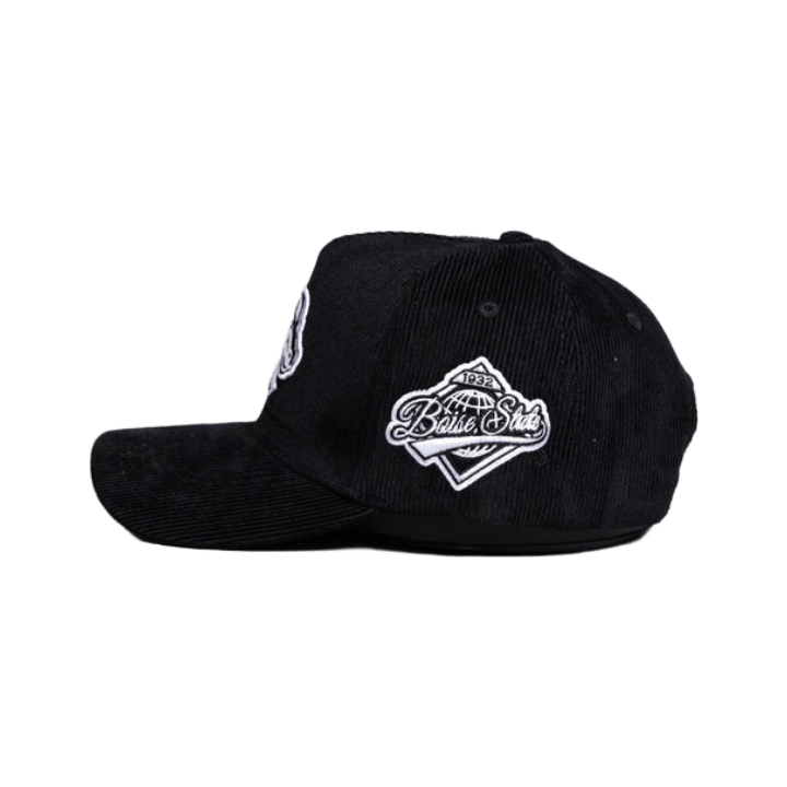Boise State Broncos Woodn Grail Corduroy A-Frame Snapback Hat (Black)