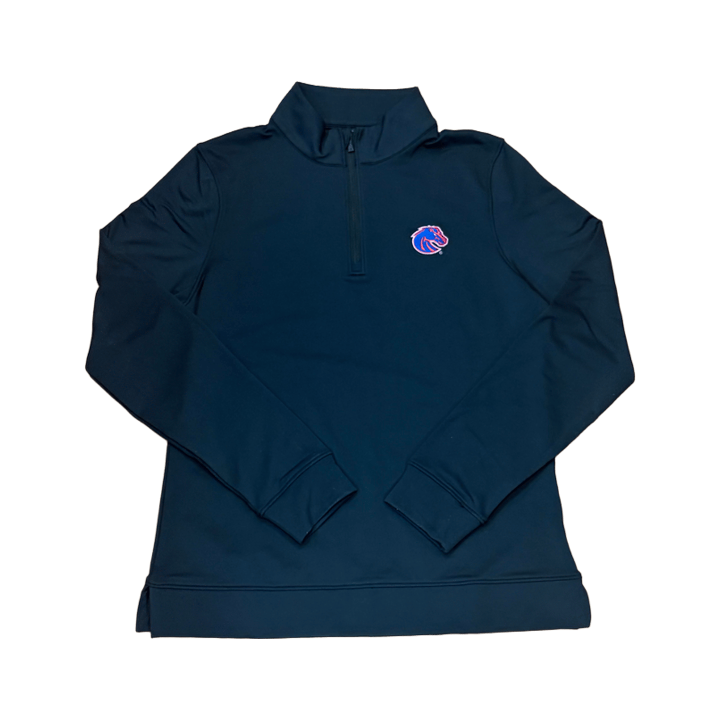 Boise State Broncos Women's Peter Millar 1/4 Zip Sweatshirt (Black)