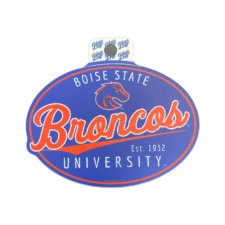 Boise State Broncos Blue84 Script Oval Sticker (Blue)