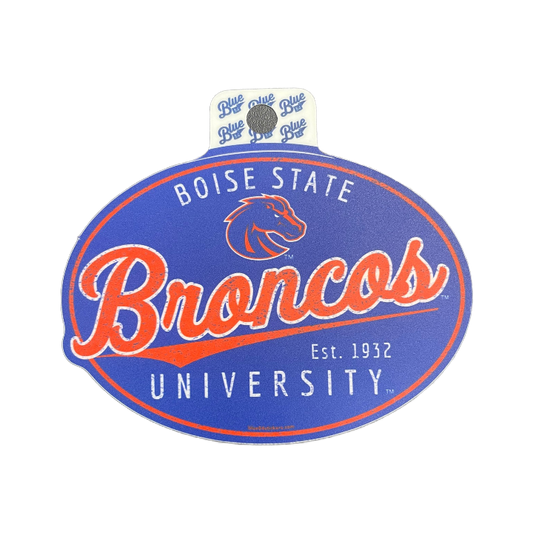 Boise State Broncos Blue84 Script Oval Sticker (Blue)