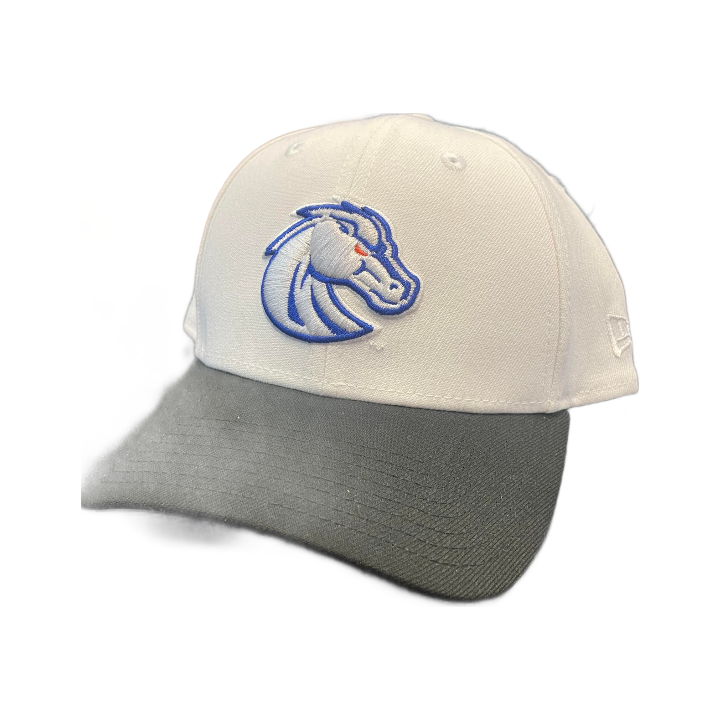 Boise State Broncos New Era Bronco 39Thirty Flex Fit Hat (White/Black)