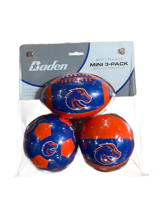 Boise State Broncos Baden 3 Pack Softee Balls (Blue/Orange)