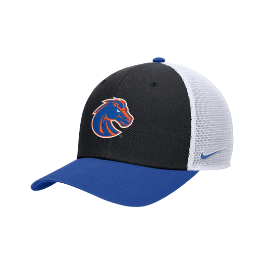 Boise State Broncos Nike Rise Trucker Snapback Hat (Black/Blue)