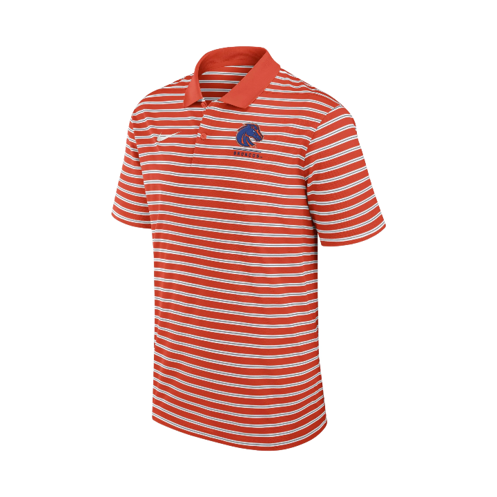 Boise State Broncos Nike Men's Victory Striped Bronco Dri-Fit Polo (Orange/White)