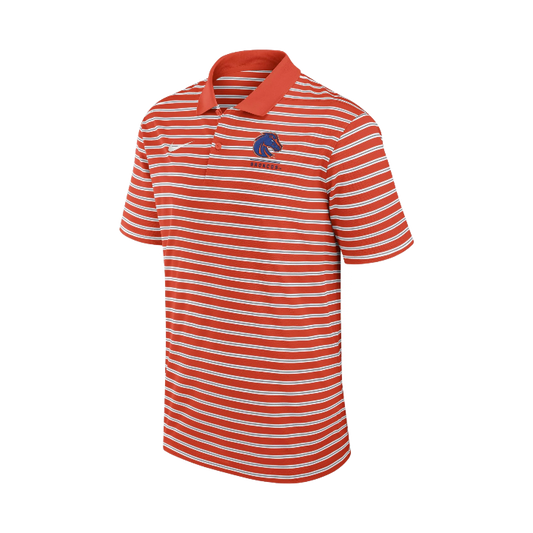 Boise State Broncos Nike Men's Victory Striped Bronco Dri-Fit Polo (Orange/White)