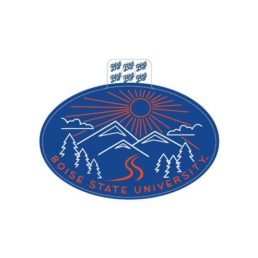 Boise State Broncos Blue84 Mountain Oval Sticker (Blue)