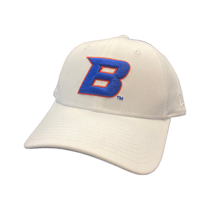 Boise State Broncos New Era "B" 39Thirty Flex Fit Hat (White)