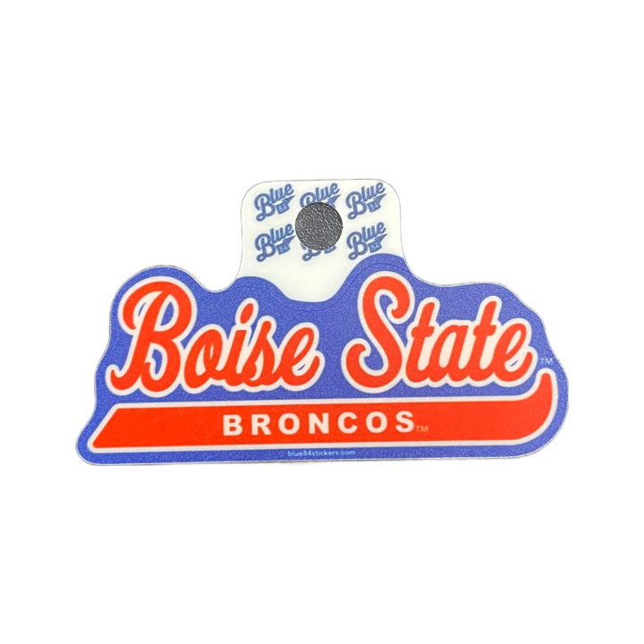 Boise State Broncos Blue84 Script Sticker (Blue/Orange)