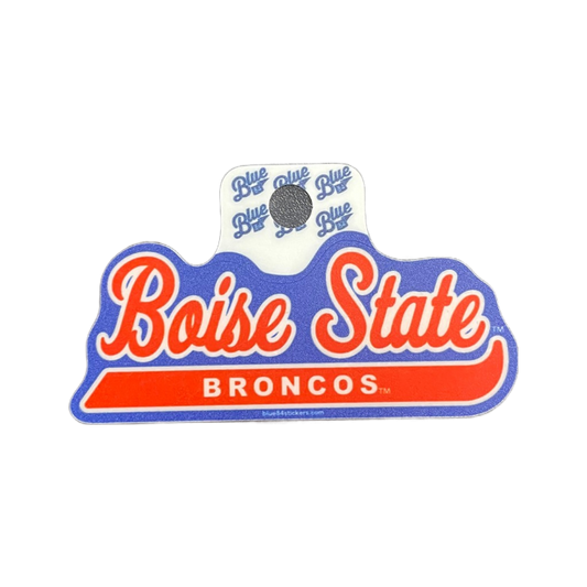 Boise State Broncos Blue84 Script Sticker (Blue/Orange)