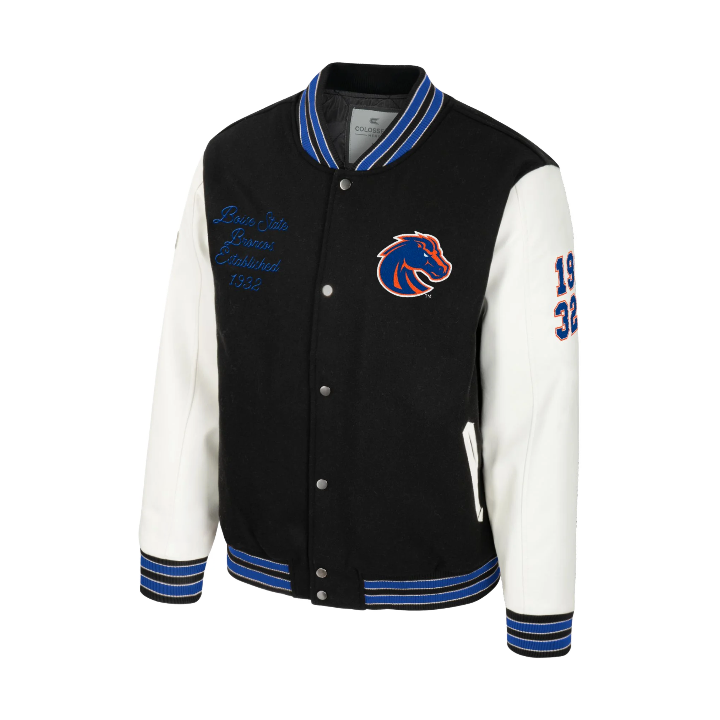 Boise State Broncos Colosseum Men's Letterman Jacket (Black/White)