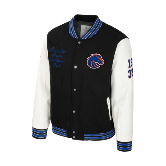 Boise State Broncos Colosseum Men's Letterman Jacket (Black/White)