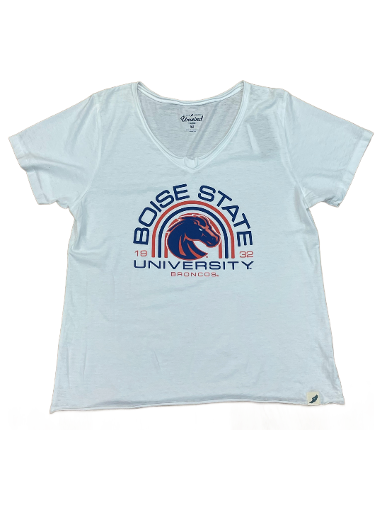 Boise State Broncos Legacy Unwind Women's V-Neck T-Shirt (White)
