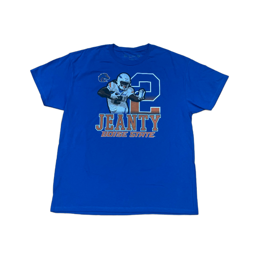 Boise State Broncos Retro Brand Men's Graphic Ashton Jeanty T-Shirt (Blue)