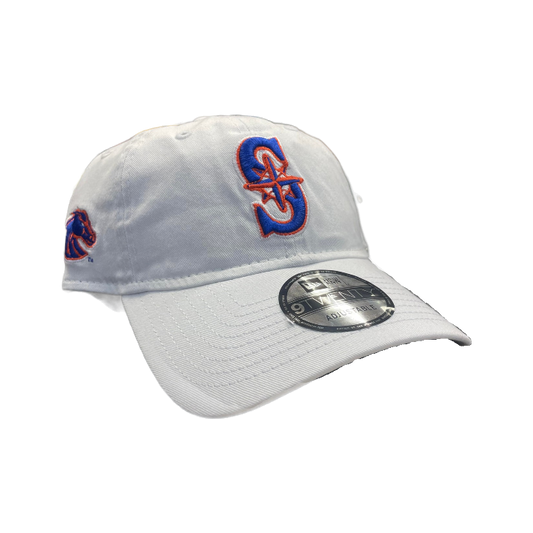 Boise State Broncos Inspired Seattle Mariners New Era 9Twenty Adjustable Hat (White)