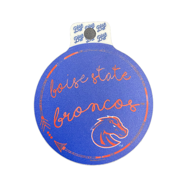 Boise State Broncos Blue84 Cursive Circle Sticker (Blue)