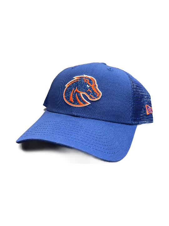 Boise State Broncos New Era Women's Sparkle Mesh 9Forty Snapback Hat (Blue)