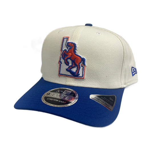Boise State Broncos New Era Vault 9Seventy Stretch-Snapback Hat (Cream/Blue)