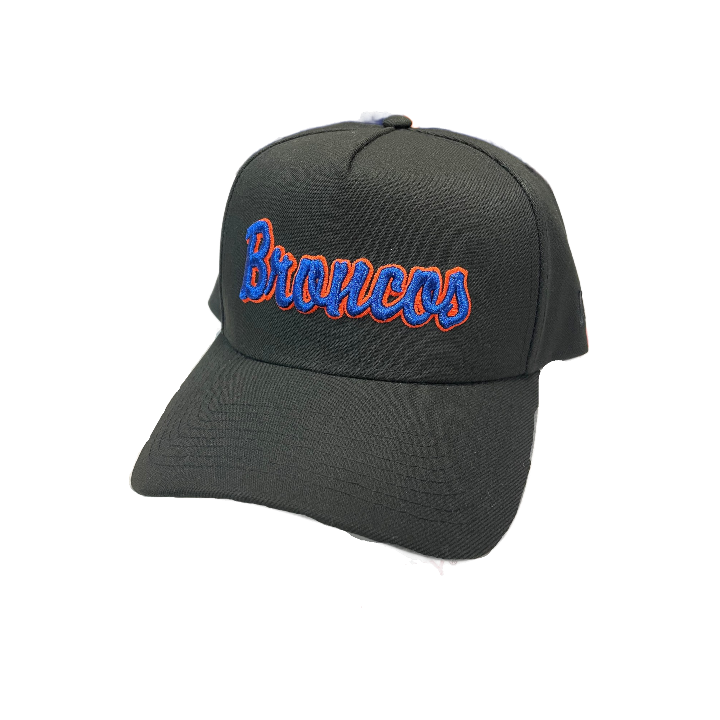 Boise State Broncos New Era Script 9Forty A-Frame Snapback Hat (Black)