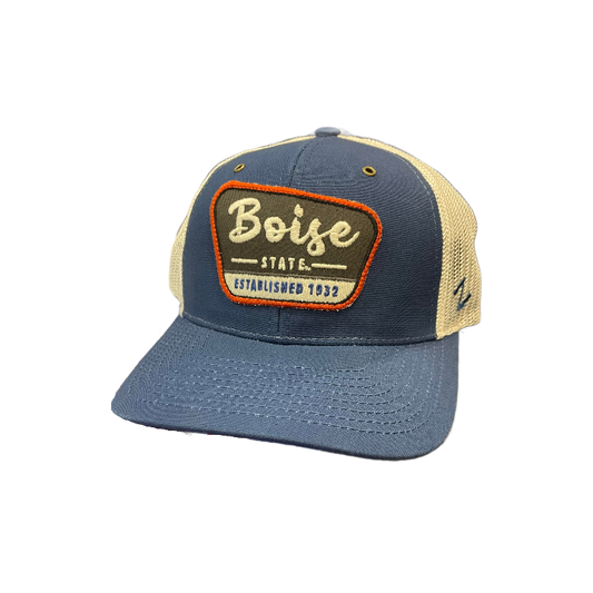 Boise State Broncos Zephyr "Boise" Trucker Snapback Hat (Blue/White)