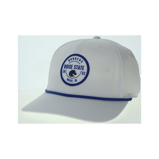 Boise State Broncos Legacy "Back 9" Rope Adjustable Velcro Hat (White)