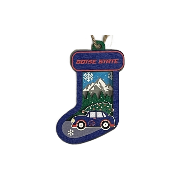 Boise State Broncos Spirit Products Festive Stocking Ornament