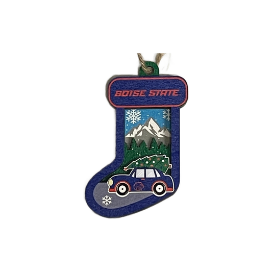Boise State Broncos Spirit Products Festive Stocking Ornament