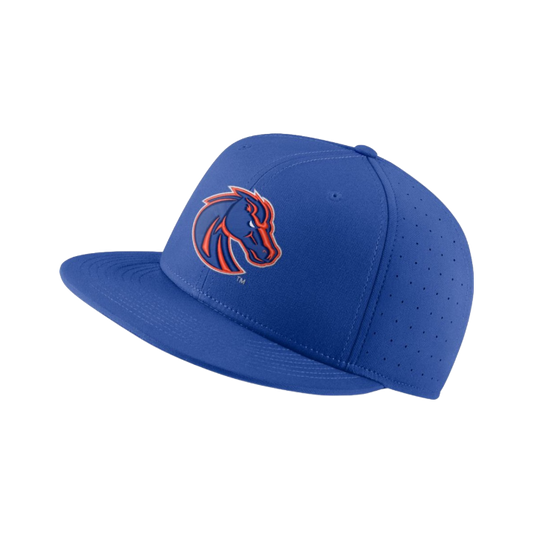 Boise State Broncos New Era Script 39Thirty Flex Fit Hat (Blue)