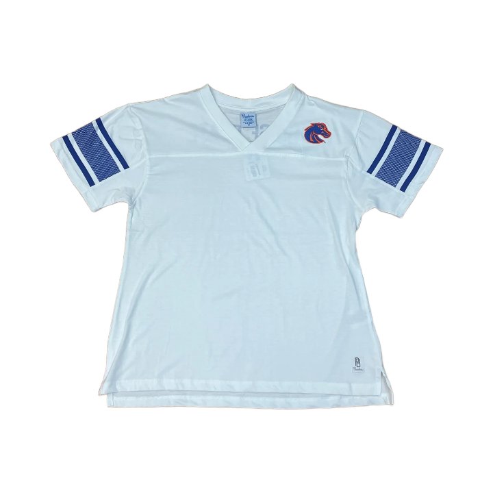 Boise State Broncos Pressbox Women's Jersey T-Shirt (White)