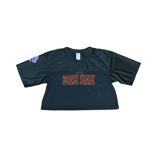 Boise State Broncos ZooZatz Women's Cropped Jersey (Black)