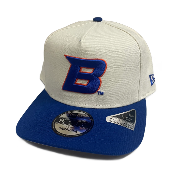 Boise State Broncos New Era "B" 9Fifty A-Frame Snapback Hat (Cream/Blue)