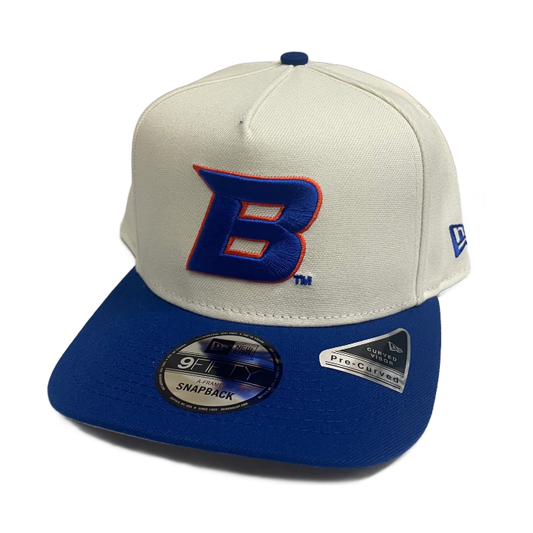 Boise State Broncos New Era "B" 9Fifty A-Frame Snapback Hat (Cream/Blue)