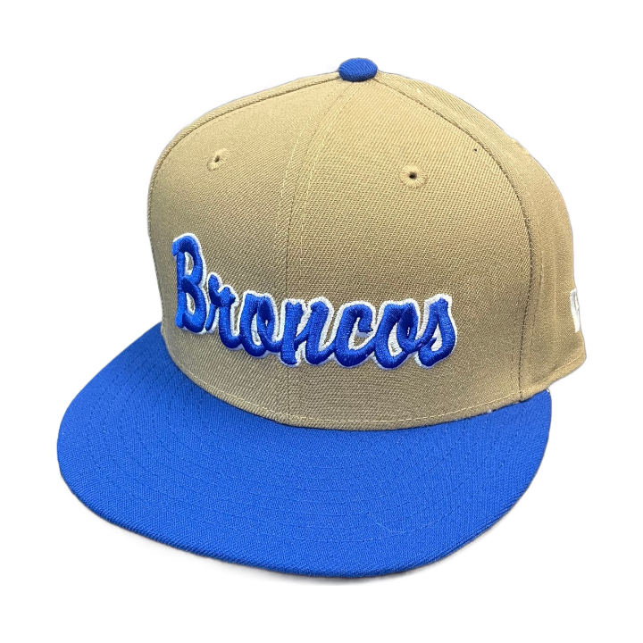 Boise State Broncos New Era Script Cursive 59Fifty Fitted Hat (Brown/Blue)