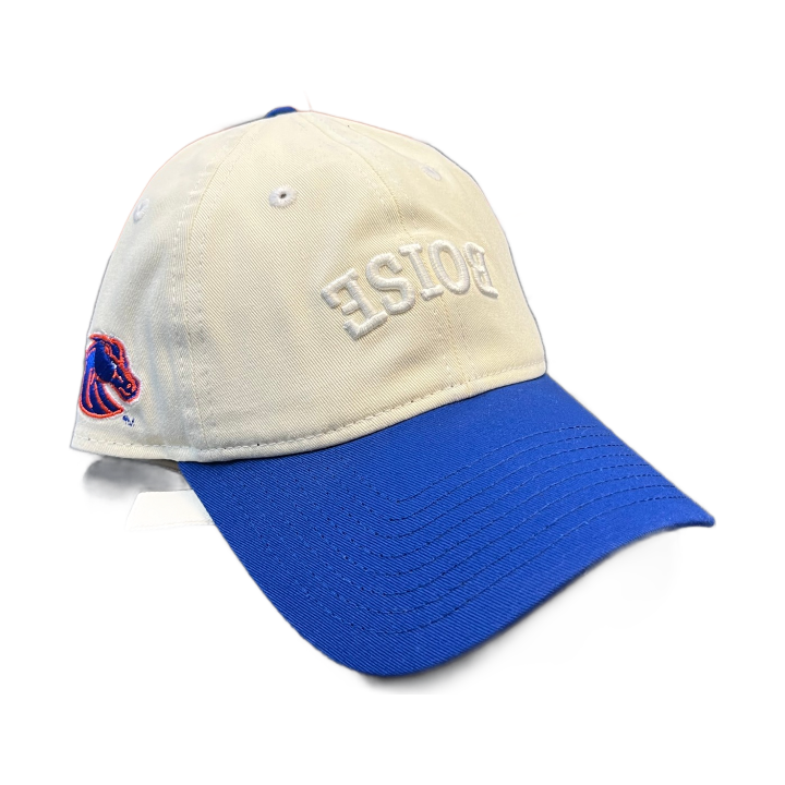 Boise State Broncos New Era Upside Down Cream "Boise" 9Twenty Adjustable Hat (Cream/Blue)