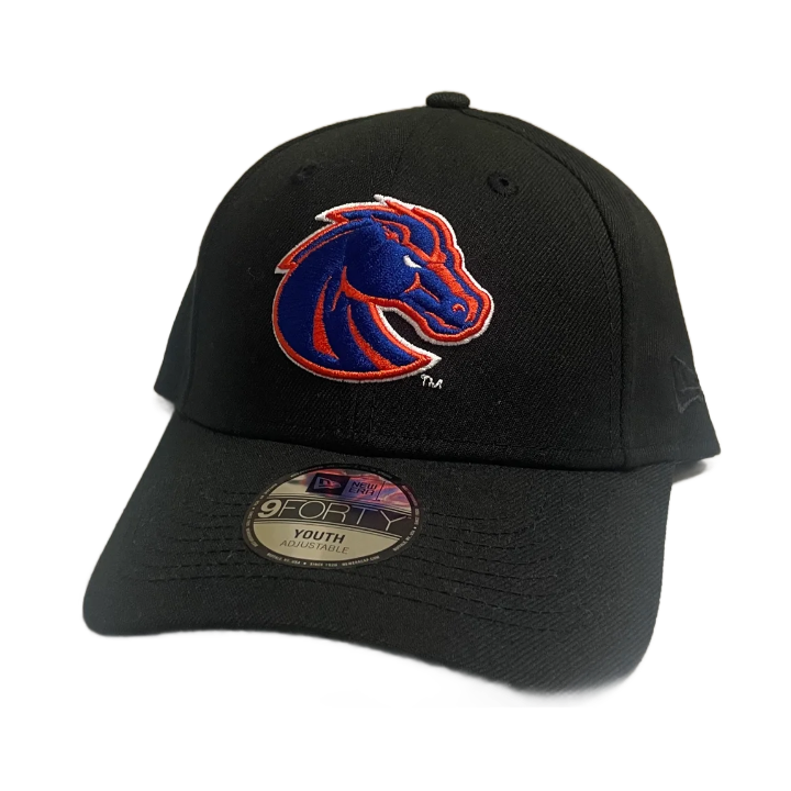 Boise State Broncos New Era Youth Bronco 9Forty Velcro Hat (Black)