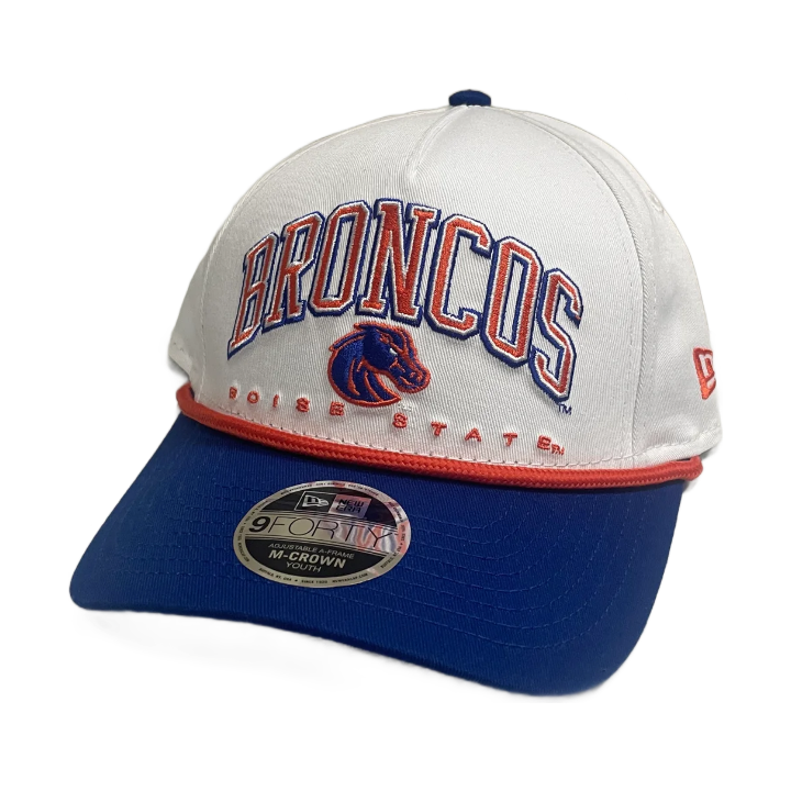 Boise State Broncos New Era Youth 9Forty M-Crown Snapback Hat (White/Blue)