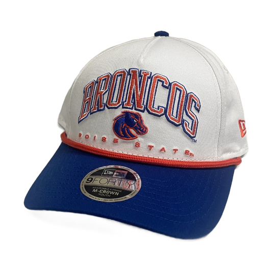 Boise State Broncos New Era Youth 9Forty M-Crown Snapback Hat (White/Blue)