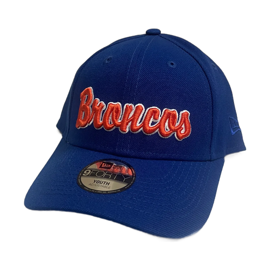 Boise State Broncos New Era Youth Script 9Forty Velcro Hat (Blue)