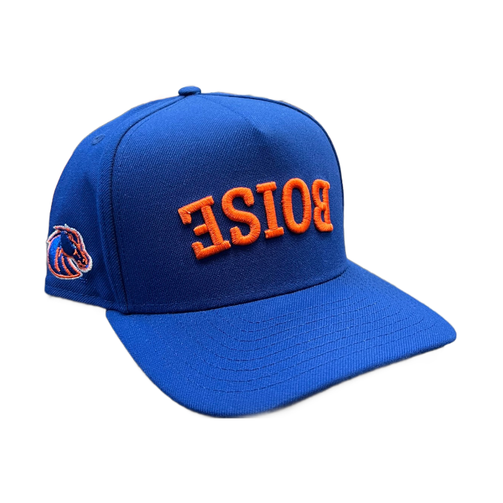 Boise State Broncos New Era Upside Down "Boise" 9Fifty A-Frame Stretch Snapback Hat (Blue)