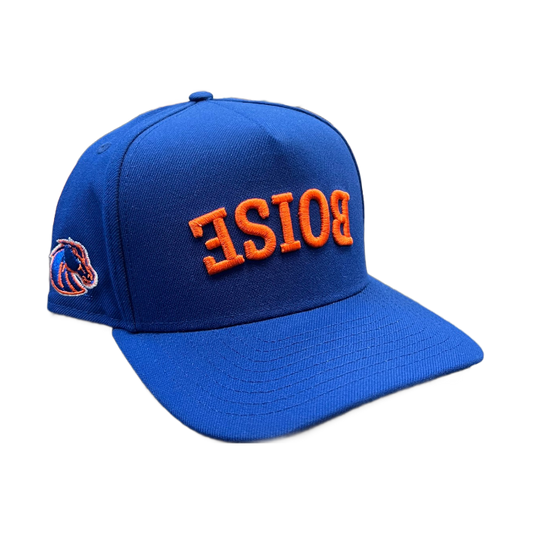 Boise State Broncos New Era Upside Down "Boise" 9Fifty A-Frame Stretch Snapback Hat (Blue)