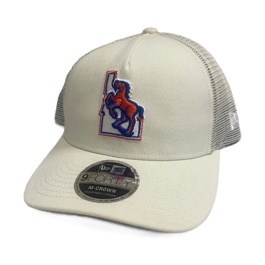 Boise State Broncos New Era Vault 9Forty M-Crown Snapback Trucker Hat (Cream)