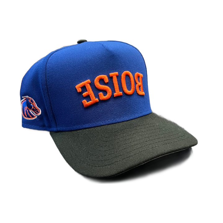 Boise State Broncos New Era Upside Down "Boise" 9Fifty A-Frame Stretch Snapback Hat (Blue/Black)