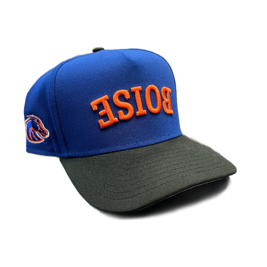 Boise State Broncos New Era Upside Down "Boise" 9Fifty A-Frame Stretch Snapback Hat (Blue/Black)