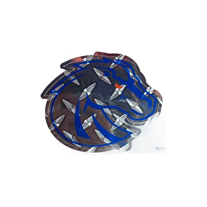 Boise State Broncos Logo Products 4.5x3.5 Reflective Decal (Chrome/Blue)