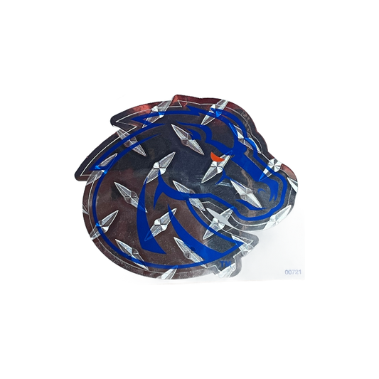 Boise State Broncos Logo Products 4.5x3.5 Reflective Decal (Chrome/Blue)