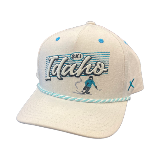 Idaho CapX Ski Rope Snapback Hat (Cream)