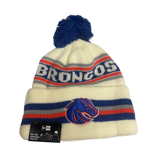 Boise State Broncos New Era Striped Beanie (Cream)