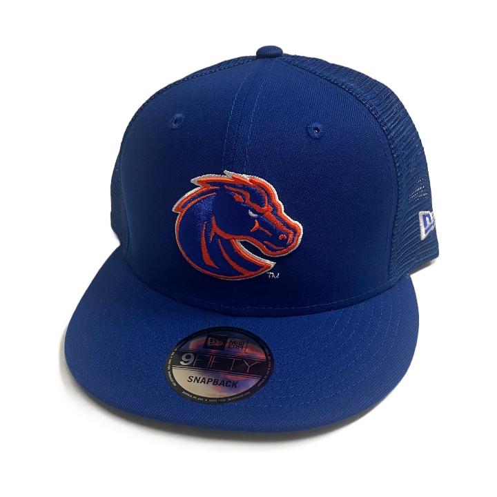 Boise State Broncos New Era Bronco 9Fifty Snapback Trucker Hat (Blue)