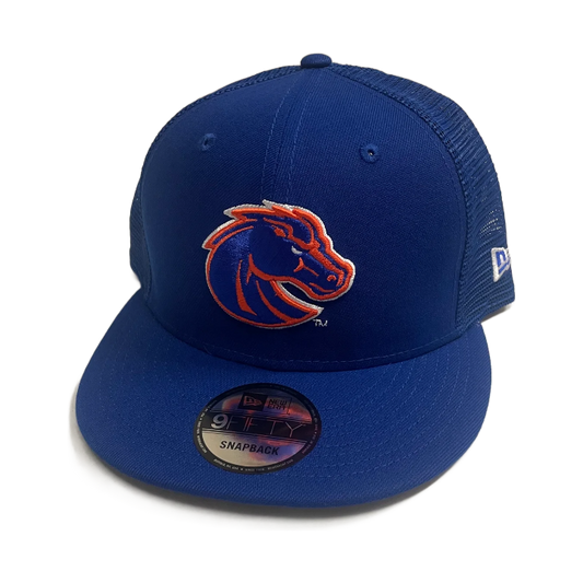 Boise State Broncos New Era Bronco 9Fifty Snapback Trucker Hat (Blue)