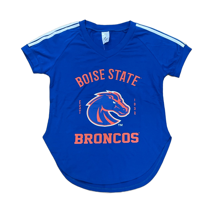 Boise State Broncos ZooZatz Women's Bronco V-Neck T-Shirt (Blue)